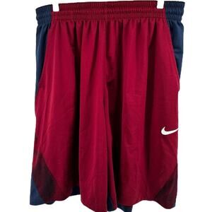 Nike Buckets Shorts Colorblock Swoosh Logo Pull On Elastic Waist Red Blue XXL